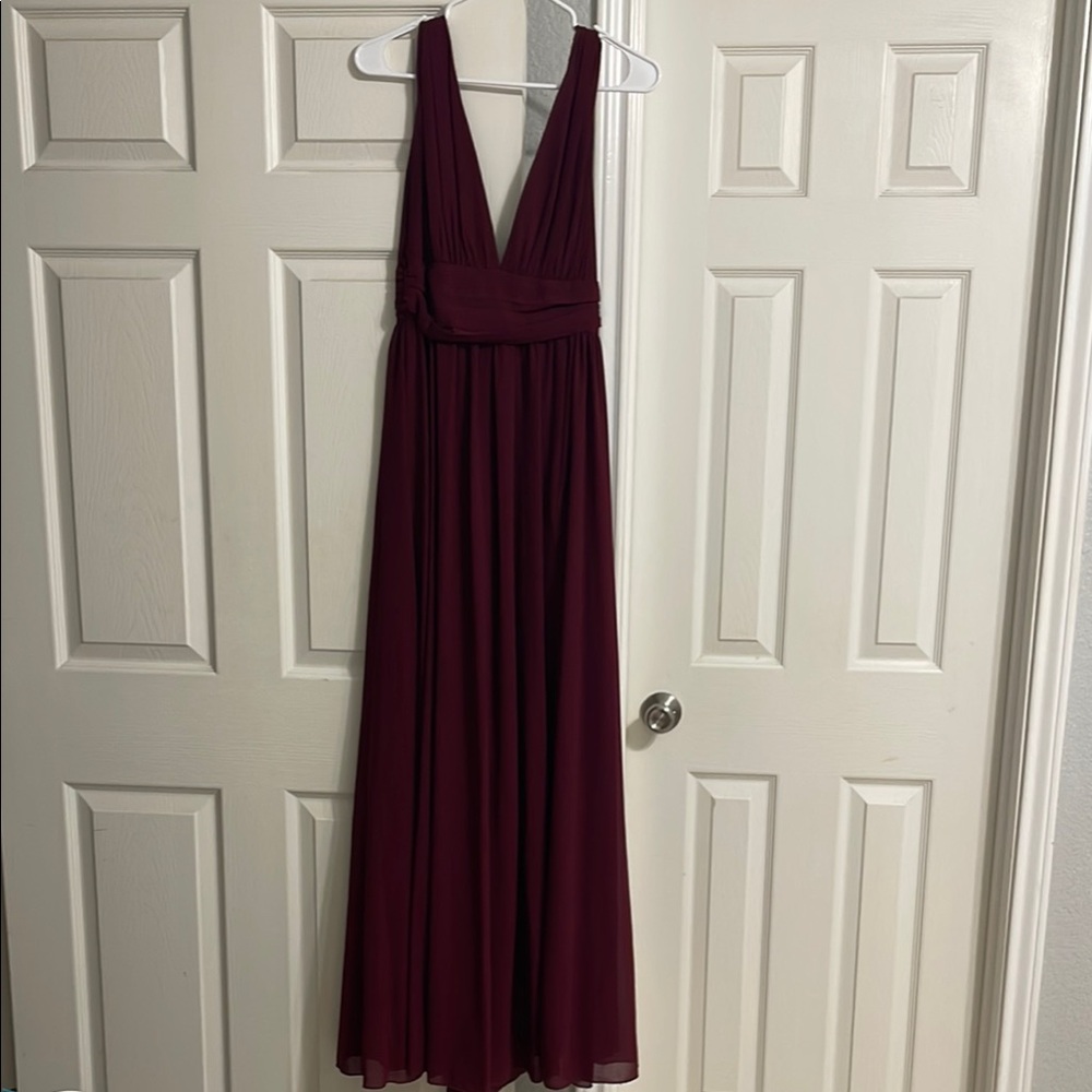 Lulu’s Elegant Burgundy Maxi Dress